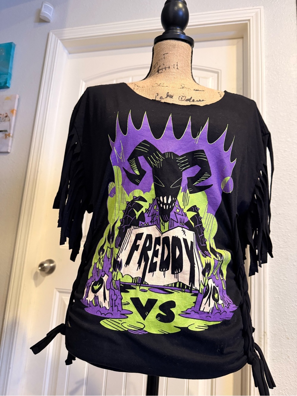 Upcycled Freddy VS Fringe Graphic Shirt β Size Medium